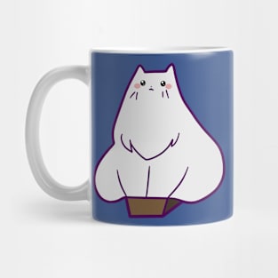 White Cat in Tiny Box Mug